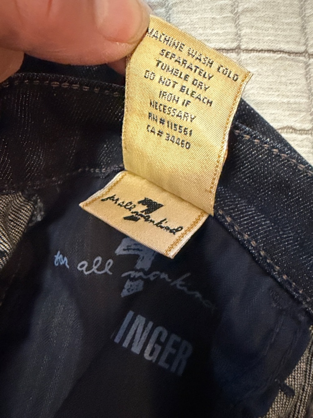 7 For All Mankind ginger Dark Wash Flare Jeans size 28 - Picture 7 of 14